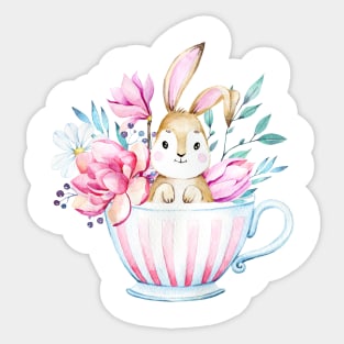 Little bunny inside a cup Sticker